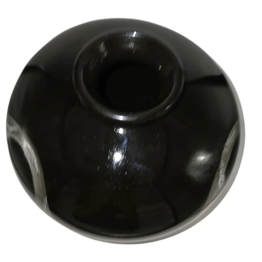 Black Ceramic Vase with Abstract White Design Elegant‎ Home Decor Accent Piece